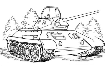 Танк т-34 раскраска для детей