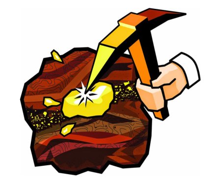 Добыча золота иллюстрация