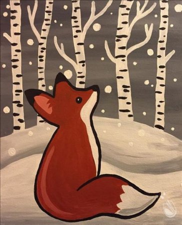 Лиса красками гуашь