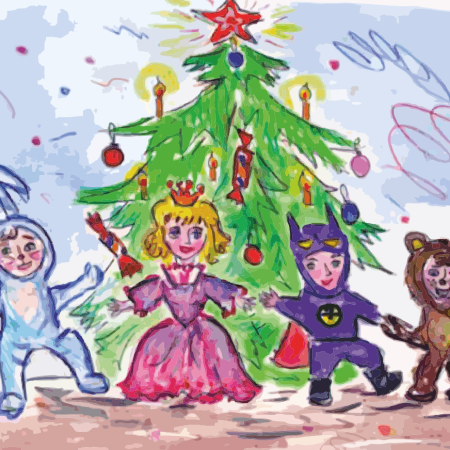 Детские рисунки на новый год