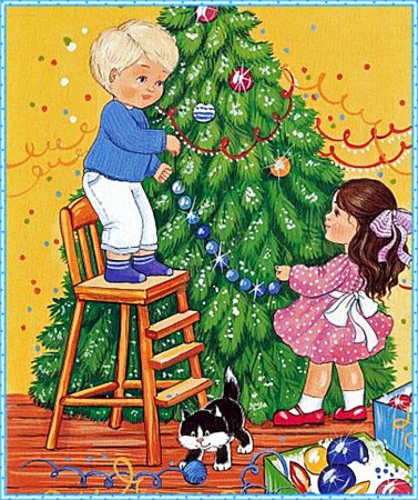 Детские рисунки на тему новый год