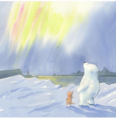 Северный полюс акварель