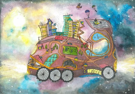 Автомобиль будущего рисунок