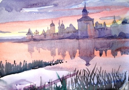 Детские рисунки озеро