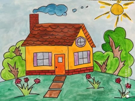 Детский рисунок домик