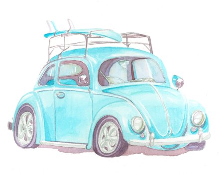 Машины детские акварелью