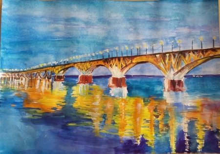 Саратовский мост в живописи