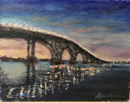 Эскиз моста через реку