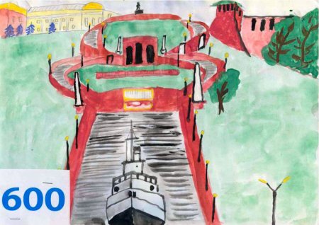 Нижний Новгород Чкаловская лестница детский рисунок