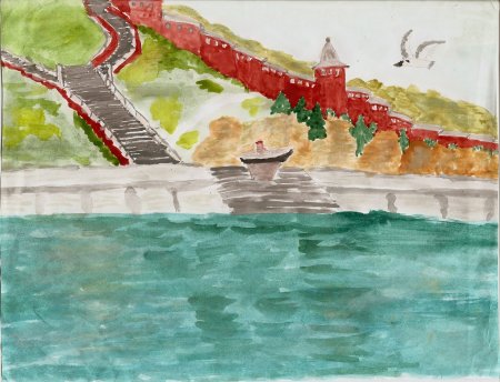 Детские рисунки Нижнего Новгорода Чкаловская лестница