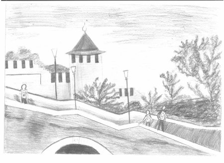 Чкаловская лестница Нижний Новгород зарисовки