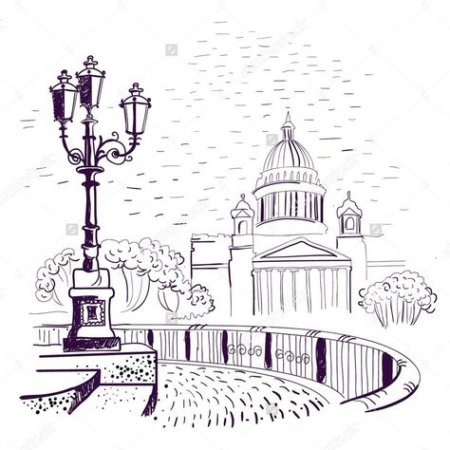 Детские рисунки фонарей на улице