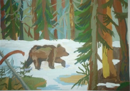 Тайга рисунки детей