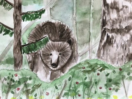 Рисование для детей лес