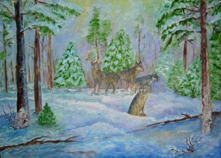 Детские рисунки на тему лес