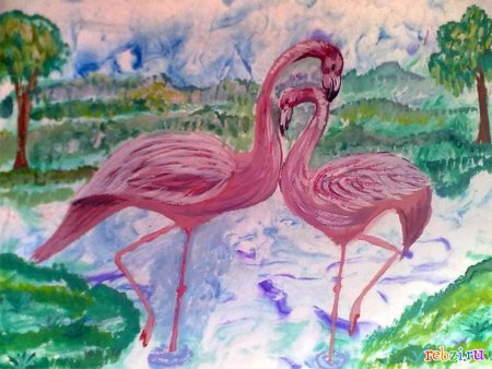 Рисование с детьми Фламинго