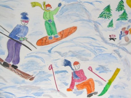 Рисование зимние игры