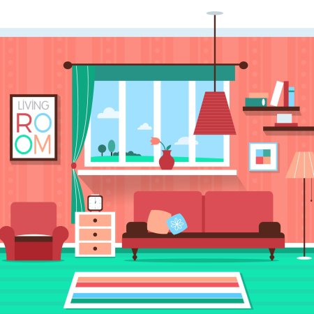 Мультяшный интерьер комнаты