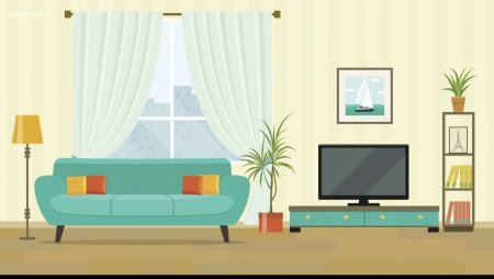 Нарисованное мультяшная гостиная комната