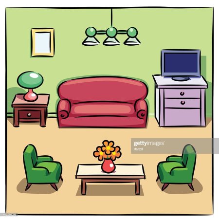 Гостиная карточки для детей