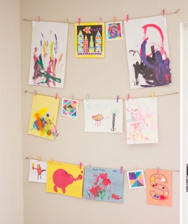 Идеи для развешивания детских рисунков