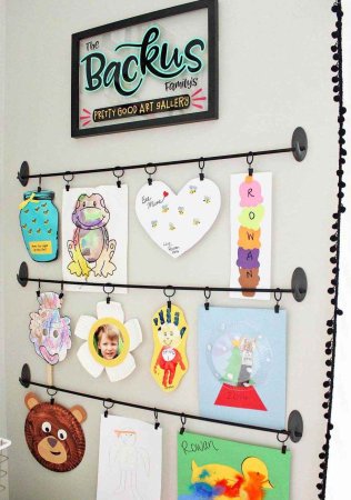 Идеи для развешивания детских рисунков