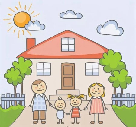 Счастливая семья рисунок