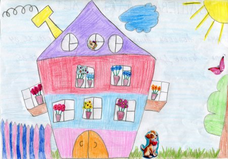 Детский рисунок домик