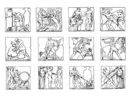 12 Подвиг Геракла рисунок лёгкий