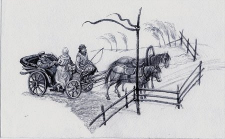 Повозка рисунок карандашом