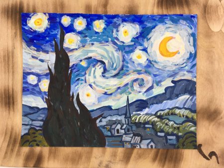 Звездная ночь Ван Гог рисунок