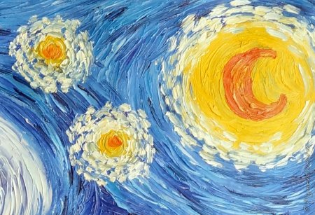 Рисунок гуашью в стиле Ван Гога