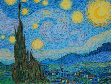 Рисунок Ван Гога Звездная ночь