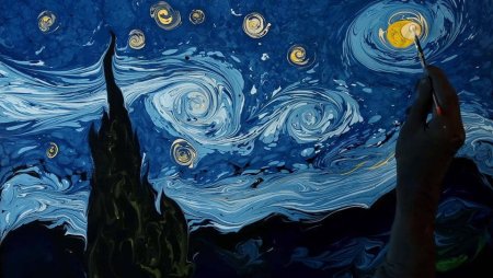 Звёздная ночь Ван Гог эбру