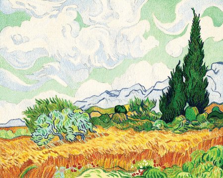 Винсент Ван Гог Wheat field with Cypresses