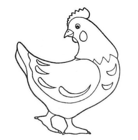 Курочка раскраска для детей