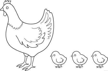 Курица раскраска