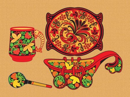 Хохламская роспись лёгкая