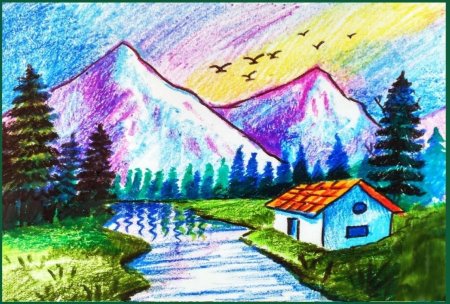 Горы рисунок