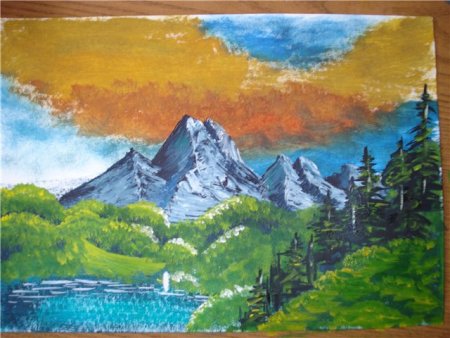 Рисование горы с детьми гуашью