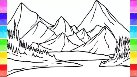 Горы раскраска для детей