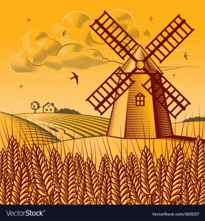 Рисование пшеничное поле