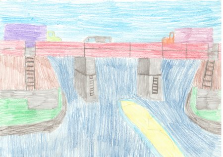 Октябрьский мост рисунок