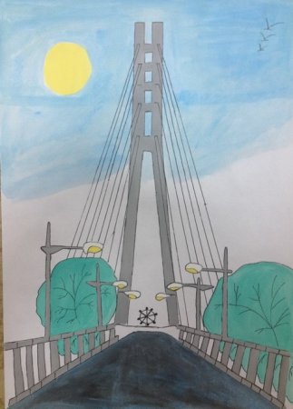 Мост влюбленных Тюмень рисунок