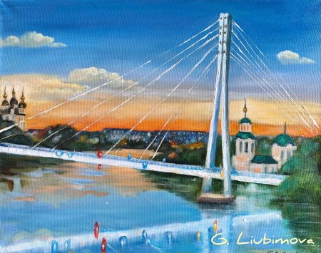 Мост влюбленных Тюмень вектор