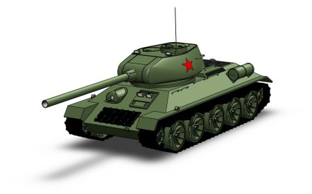 Танк т-34 на белом фоне