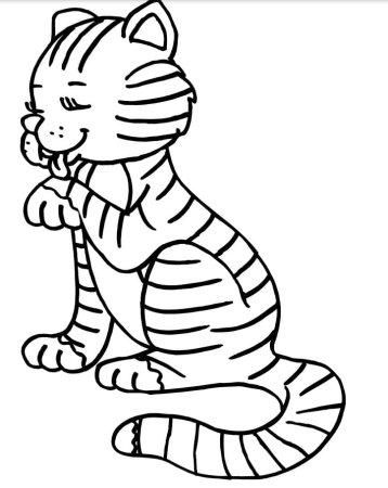 Раскраска кошка полосатая
