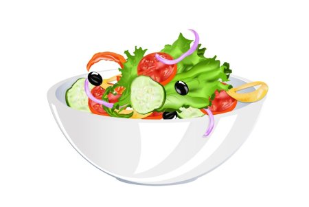 Салат нарисованный на белом фоне