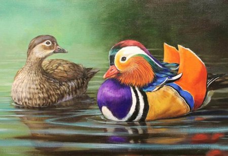 Утки мандаринки фен шуй картина