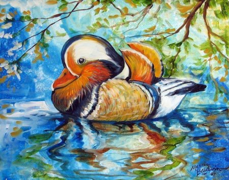 Уточки мандаринки живопись